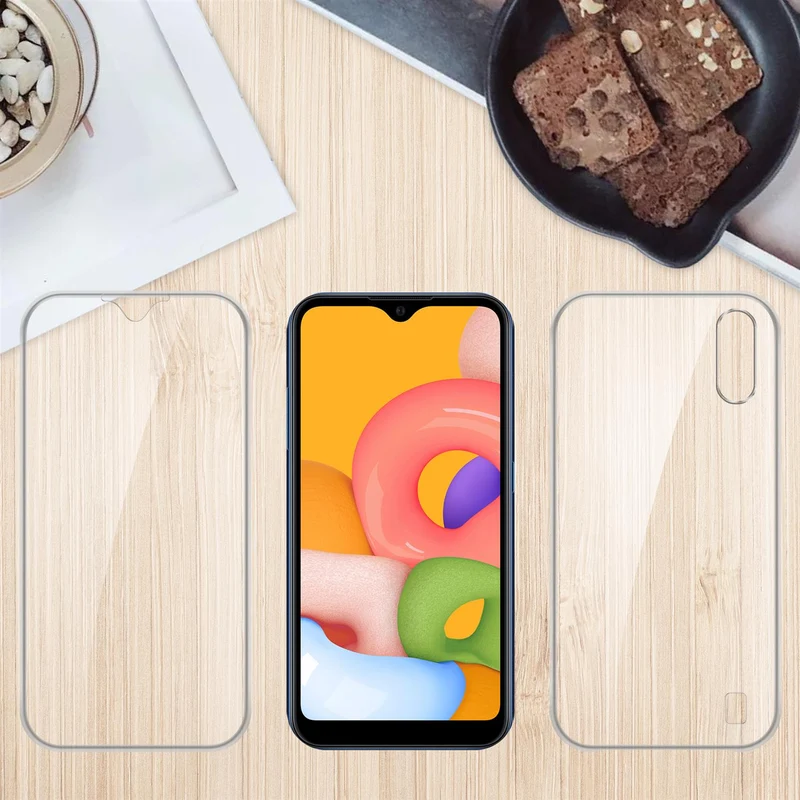Cadorabo Hülle kompatibel mit Samsung Galaxy A01 360° Full Body Schutzhülle - Front- und Rückenschutz, Rundumschutz mit Displayschutz
