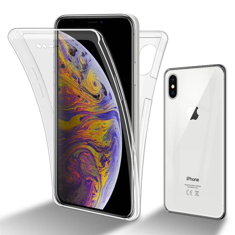 Cadorabo Hülle kompatibel mit Apple iPhone XS MAX 360° Full Body Schutzhülle - Front- und Rückenschutz, Rundumschutz mit Displayschutz