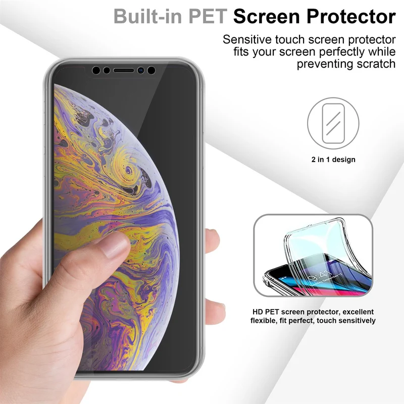 Cadorabo Hülle kompatibel mit Apple iPhone XS MAX 360° Full Body Schutzhülle - Front- und Rückenschutz, Rundumschutz mit Displayschutz