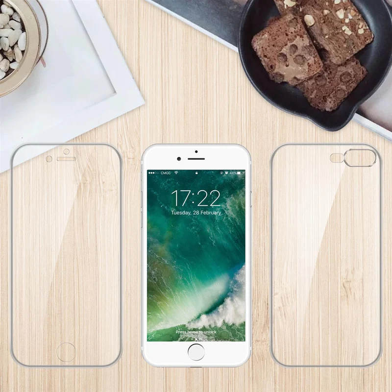 Cadorabo Hülle kompatibel mit Apple iPhone 7 PLUS / 7S PLUS / 8 PLUS 360° Full Body Schutzhülle - Front- und Rückenschutz, Rundumschutz mit Displayschutz