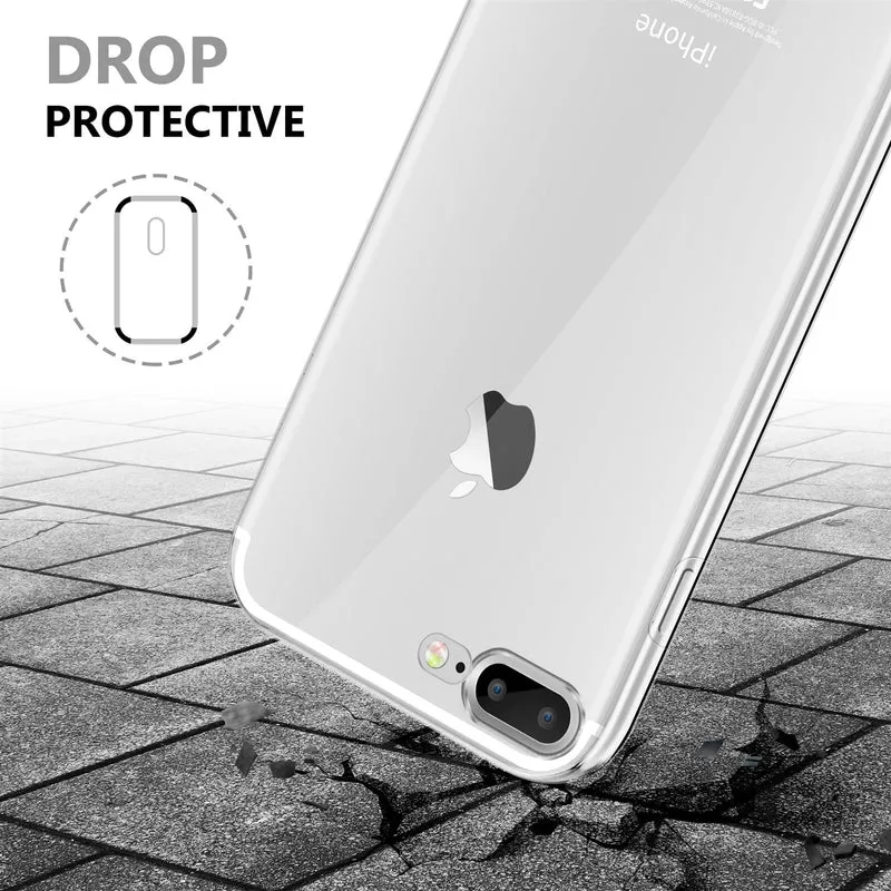 Cadorabo Hülle kompatibel mit Apple iPhone 7 PLUS / 7S PLUS / 8 PLUS 360° Full Body Schutzhülle - Front- und Rückenschutz, Rundumschutz mit Displayschutz