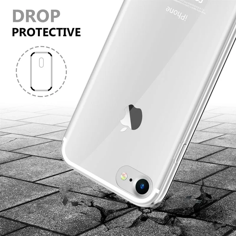 Cadorabo Hülle kompatibel mit Apple iPhone 7 / 7S / 8 / SE 2020 360° Full Body Schutzhülle - Front- und Rückenschutz, Rundumschutz mit Displayschutz