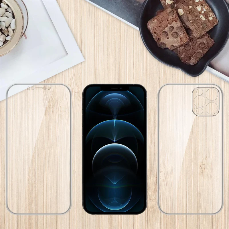 Cadorabo Hülle kompatibel mit Apple iPhone 12 360° Full Body Schutzhülle - Front- und Rückenschutz, Rundumschutz mit Displayschutz