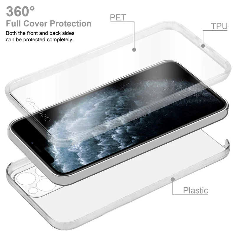 Cadorabo Hülle kompatibel mit Apple iPhone 11 PRO MAX 360° Full Body Schutzhülle - Front- und Rückenschutz, Rundumschutz mit Displayschutz