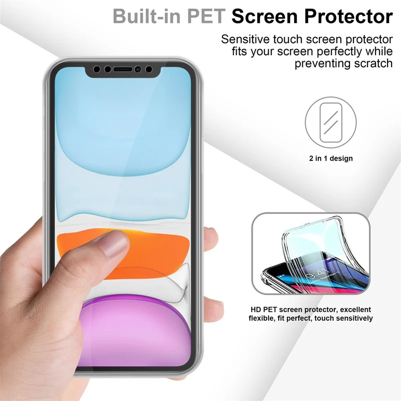 Cadorabo Hülle kompatibel mit Apple iPhone 11 360° Full Body Schutzhülle - Front- und Rückenschutz, Rundumschutz mit Displayschutz