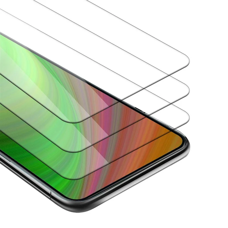 Cadorabo 3x Panzer Folie kompatibel mit ZTE Axon 20 5G - Schutzfolie 3er Pack Gehärtetes (Tempered) Display-Schutzglas in 9H Härte mit 3D Touch Kompatibilität
