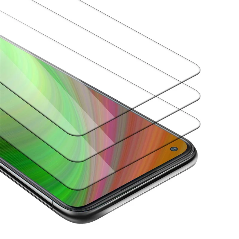Cadorabo 3x Panzer Folie kompatibel mit OnePlus Nord N10 5G - Schutzfolie 3er Pack Gehärtetes (Tempered) Display-Schutzglas in 9H Härte mit 3D Touch Kompatibilität
