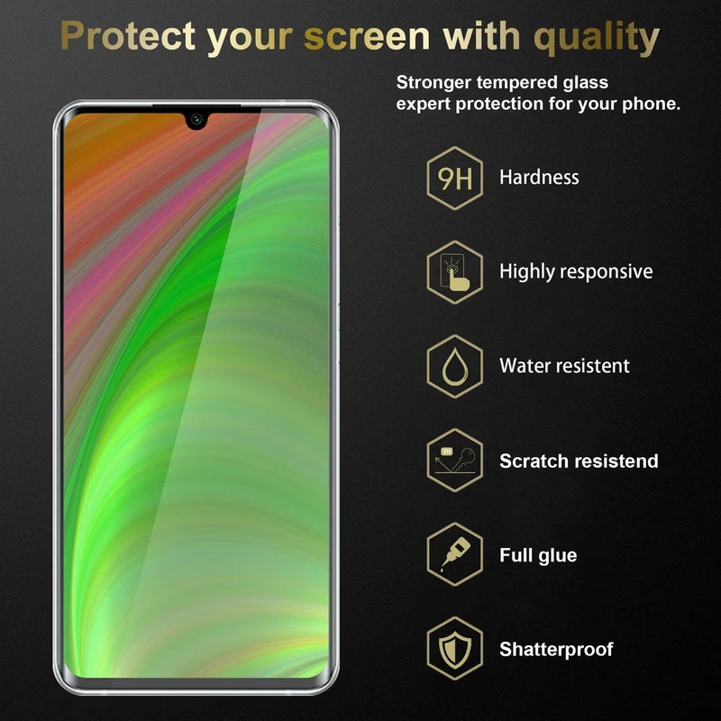 Cadorabo 3x Panzer Folie kompatibel mit Xiaomi Mi NOTE 10 - Schutzfolie 3er Pack Gehärtetes (Tempered) Display-Schutzglas in 9H Härte mit 3D Touch Kompatibilität