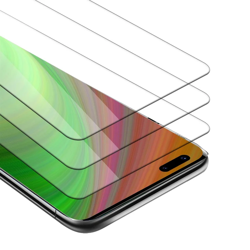 Cadorabo 3x Panzer Folie kompatibel mit Huawei MATE 40 PRO - Schutzfolie 3er Pack Gehärtetes (Tempered) Display-Schutzglas in 9H Härte mit 3D Touch Kompatibilität