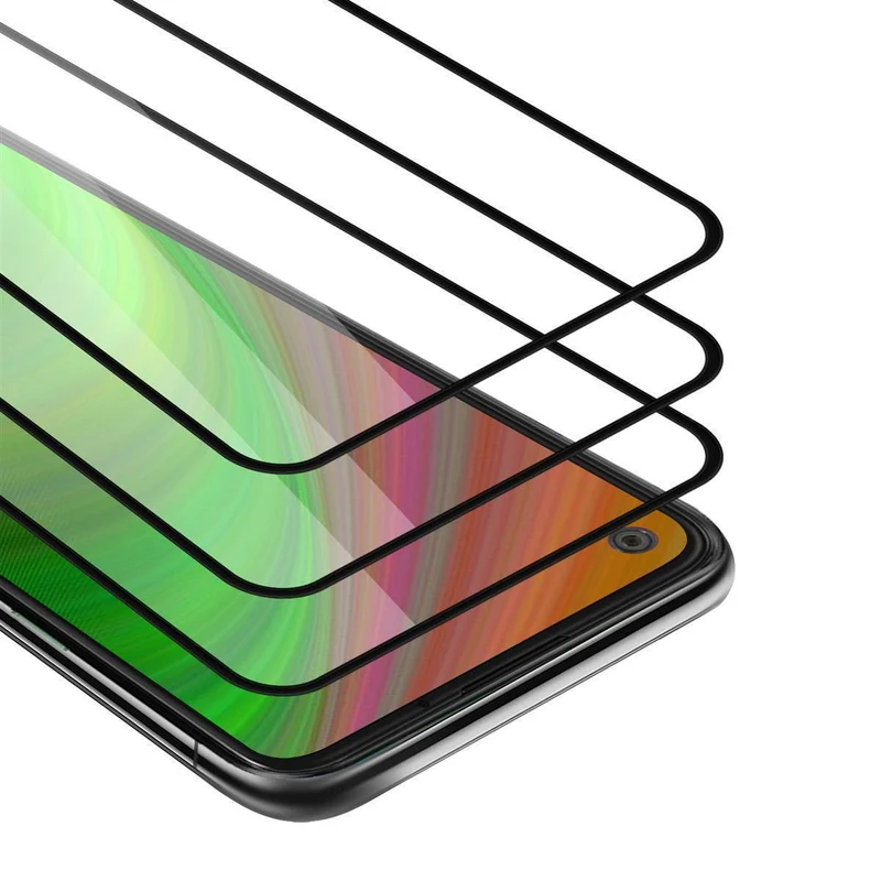 Cadorabo 3x Vollbild Panzer Folie kompatibel mit WIKO VIEW 5 PLUS - Schutzfolie 3er Pack Gehärtetes (Tempered) Display-Schutzglas in 9H Härte mit 3D Touch