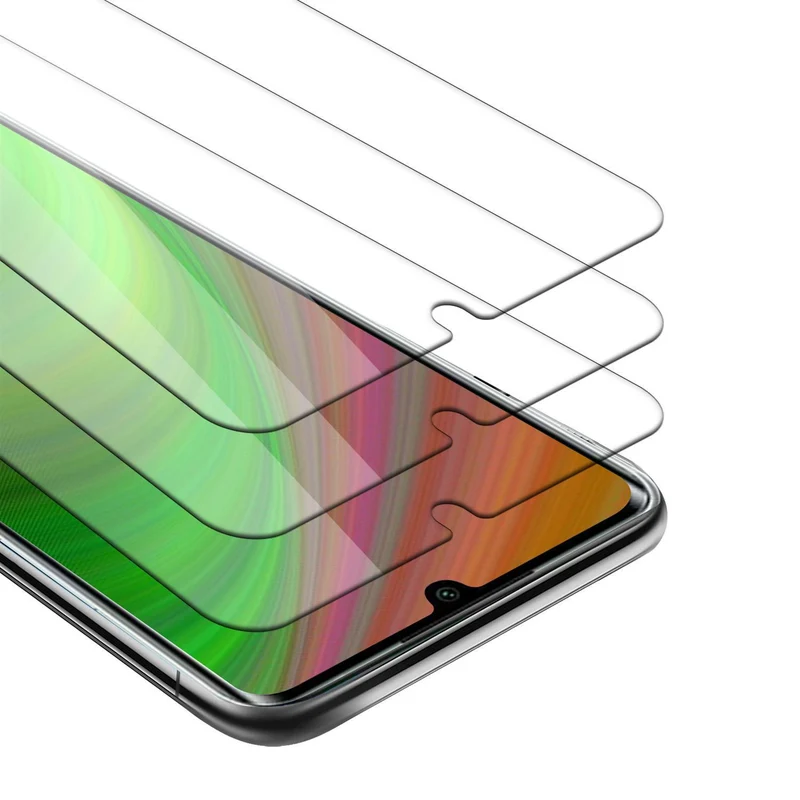 Cadorabo 3x Panzer Folie kompatibel mit Xiaomi RedMi 10X 5G / RedMi 10X PRO 5G - Schutzfolie 3er Pack Gehärtetes (Tempered) Display-Schutzglas in 9H Härte mit 3D Touch Kompatibilität
