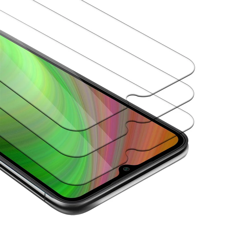 Cadorabo 3x Panzer Folie kompatibel mit Xiaomi RedMi 9C - Schutzfolie 3er Pack Gehärtetes (Tempered) Display-Schutzglas in 9H Härte mit 3D Touch Kompatibilität