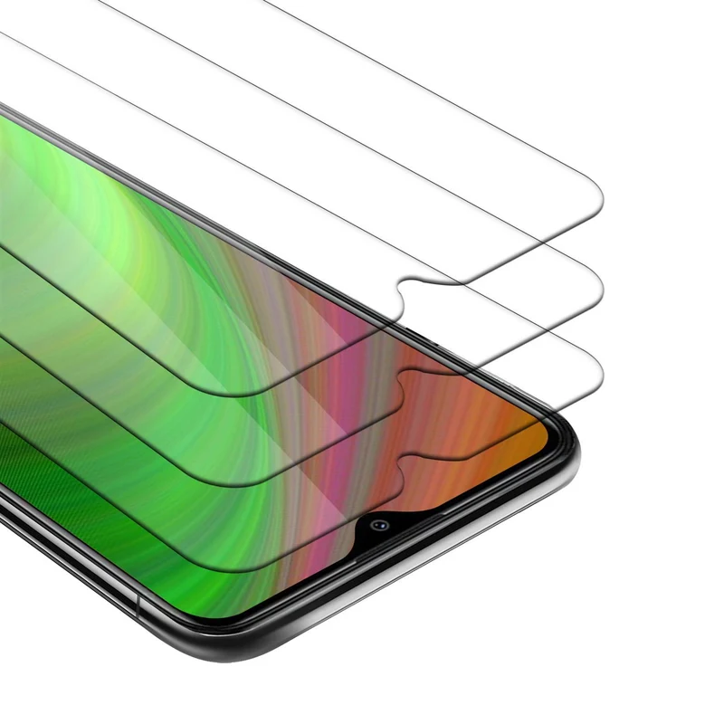 Cadorabo 3x Panzer Folie kompatibel mit Xiaomi RedMi 8A - Schutzfolie 3er Pack Gehärtetes (Tempered) Display-Schutzglas in 9H Härte mit 3D Touch Kompatibilität