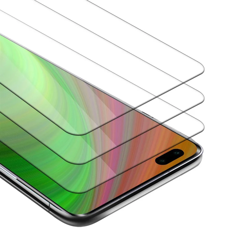 Cadorabo 3x Panzer Folie kompatibel mit Honor 30S - Schutzfolie 3er Pack Gehärtetes (Tempered) Display-Schutzglas in 9H Härte mit 3D Touch Kompatibilität