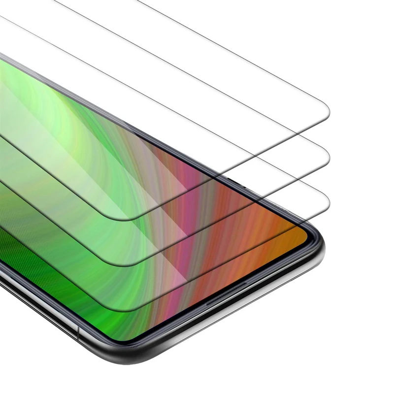 Cadorabo 3x Panzer Folie kompatibel mit Huawei P SMART PRO - Schutzfolie 3er Pack Gehärtetes (Tempered) Display-Schutzglas in 9H Härte mit 3D Touch Kompatibilität