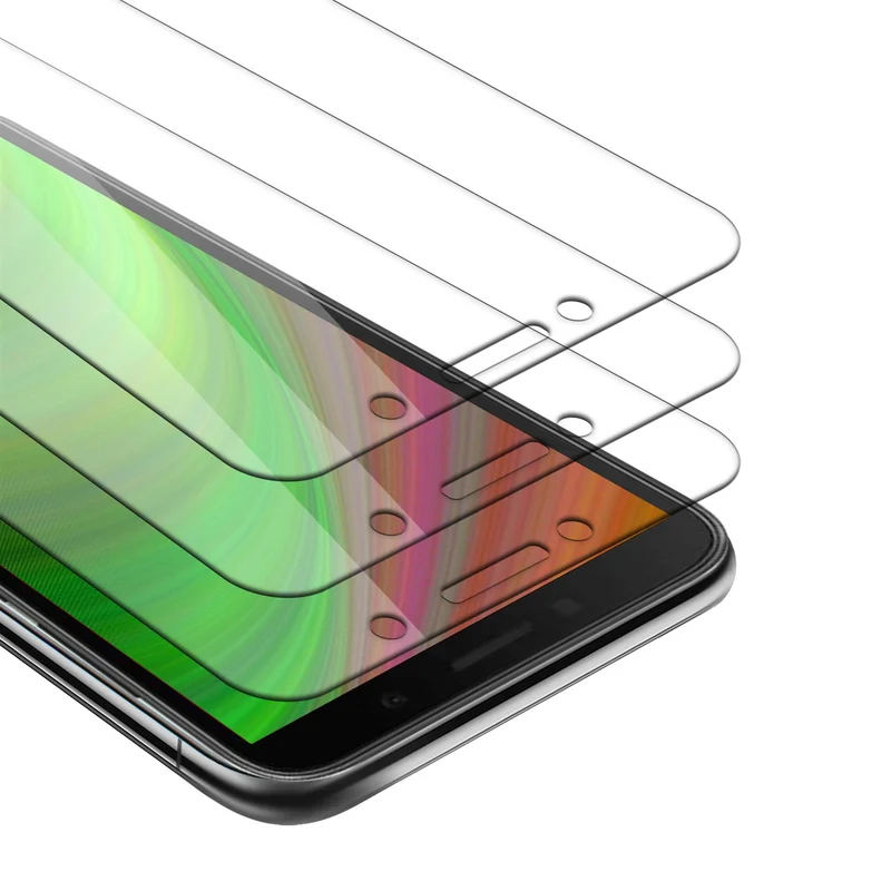 Cadorabo 3x Panzer Folie kompatibel mit Honor 9S / Huawei Y5P - Schutzfolie 3er Pack Gehärtetes (Tempered) Display-Schutzglas in 9H Härte mit 3D Touch Kompatibilität