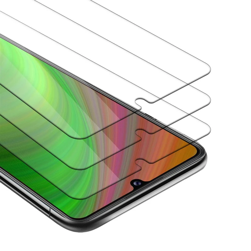 Cadorabo 3x Panzer Folie kompatibel mit Samsung Galaxy A42 4G - Schutzfolie 3er Pack Gehärtetes (Tempered) Display-Schutzglas in 9H Härte mit 3D Touch Kompatibilität