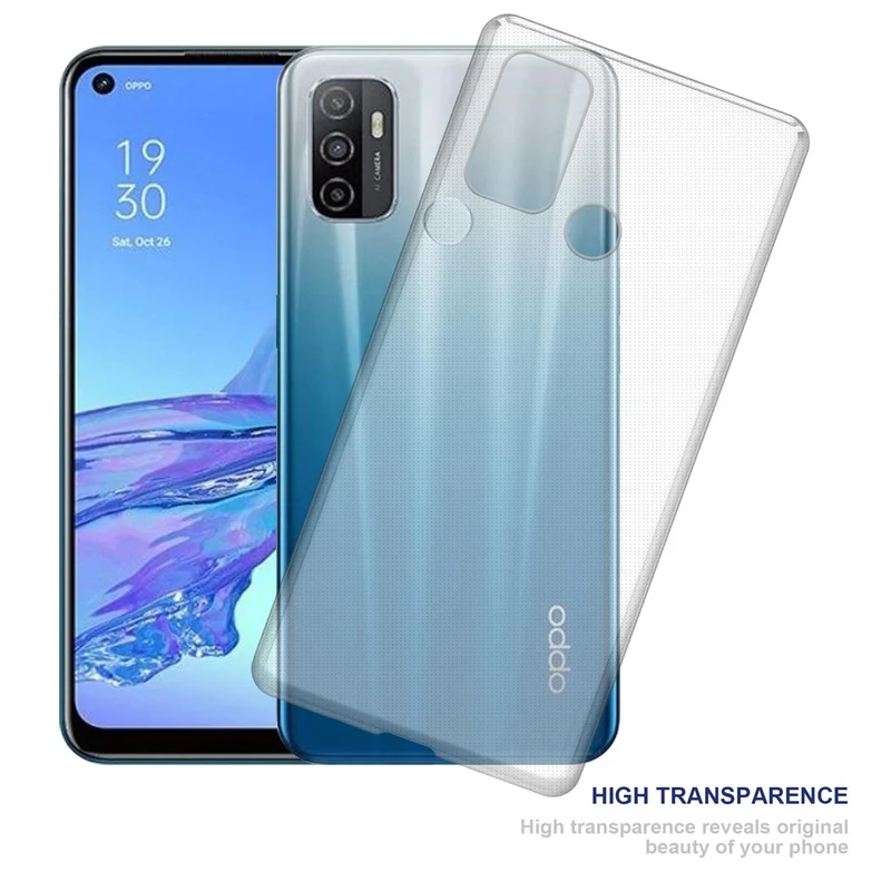 Cadorabo Hülle kompatibel mit Oppo A53 Schutzhülle aus flexiblem TPU Silikon