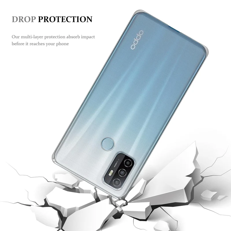 Cadorabo Hülle kompatibel mit Oppo A53 Schutzhülle aus flexiblem TPU Silikon