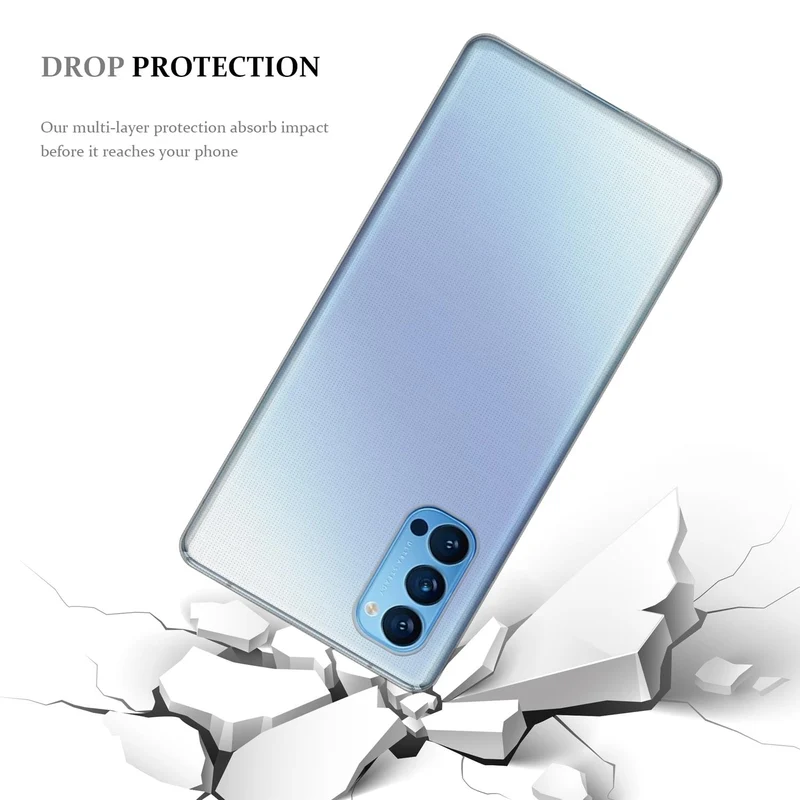 Cadorabo Hülle kompatibel mit Oppo Reno4 Schutzhülle aus flexiblem TPU Silikon