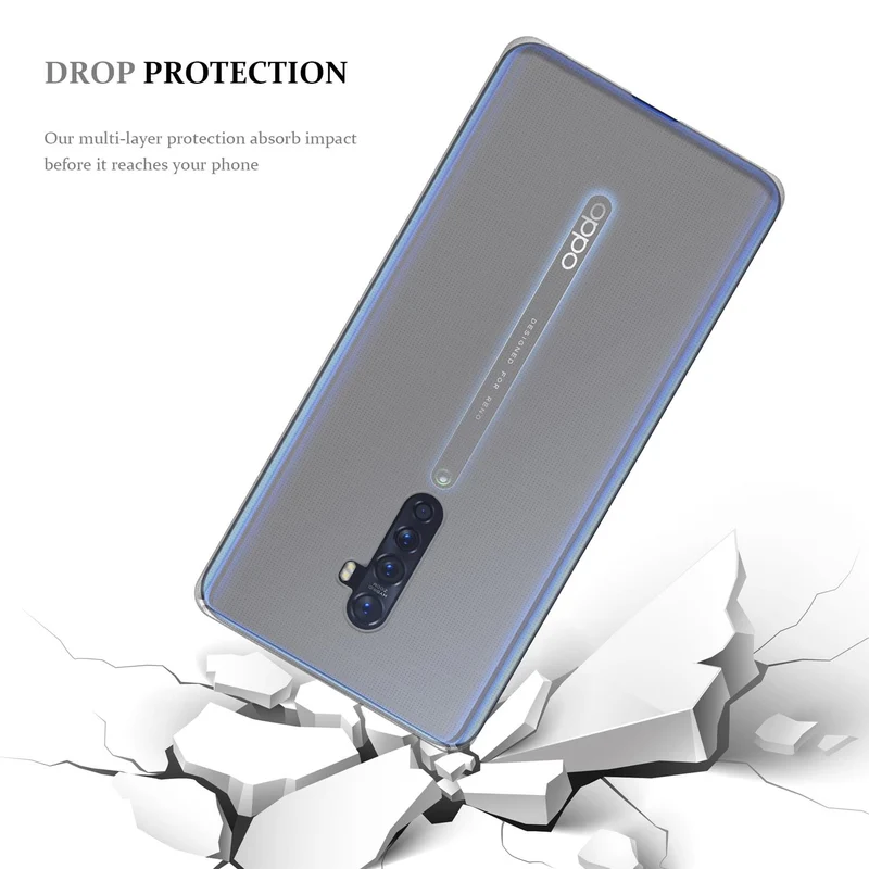 Cadorabo Hülle kompatibel mit Oppo Reno2 Schutzhülle aus flexiblem TPU Silikon