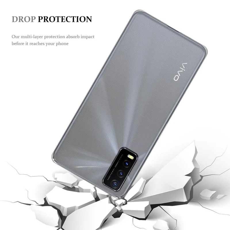 Cadorabo Hülle kompatibel mit Vivo Y20s Schutzhülle aus flexiblem TPU Silikon