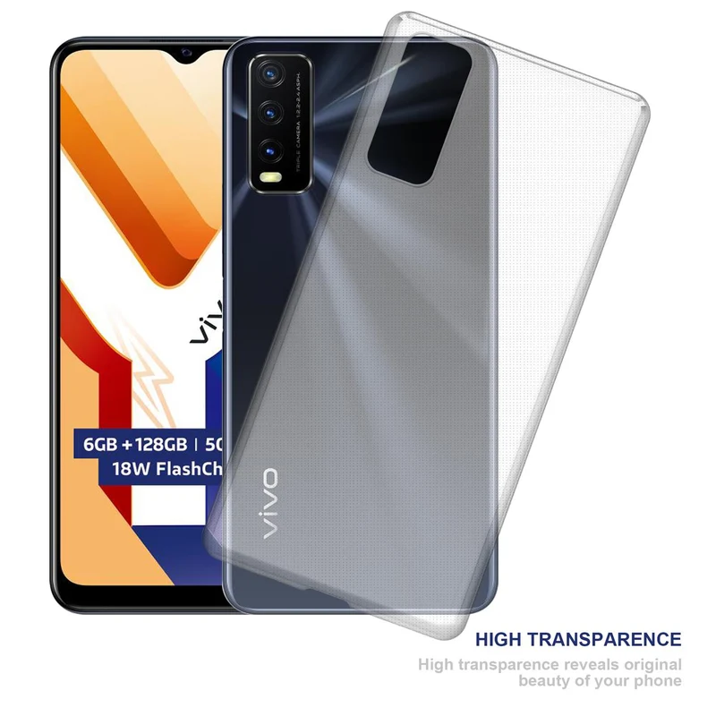 Cadorabo Hülle kompatibel mit Vivo Y20s Schutzhülle aus flexiblem TPU Silikon