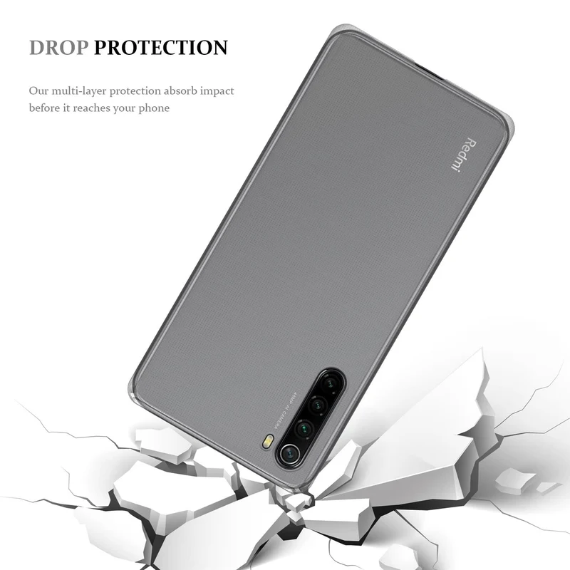 Cadorabo Hülle kompatibel mit Xiaomi RedMi NOTE 8 Schutzhülle aus flexiblem TPU Silikon