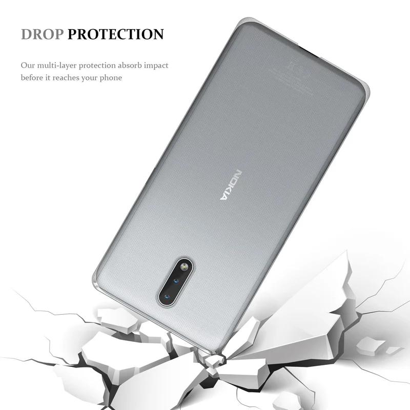 Cadorabo Hülle kompatibel mit Nokia 2,3 Schutzhülle aus flexiblem TPU Silikon