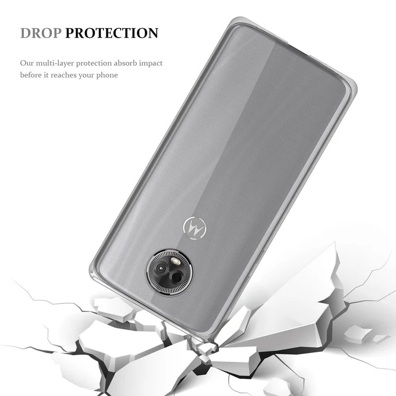 Cadorabo Hülle kompatibel mit Motorola MOTO E5 PLUS Schutzhülle aus flexiblem TPU Silikon