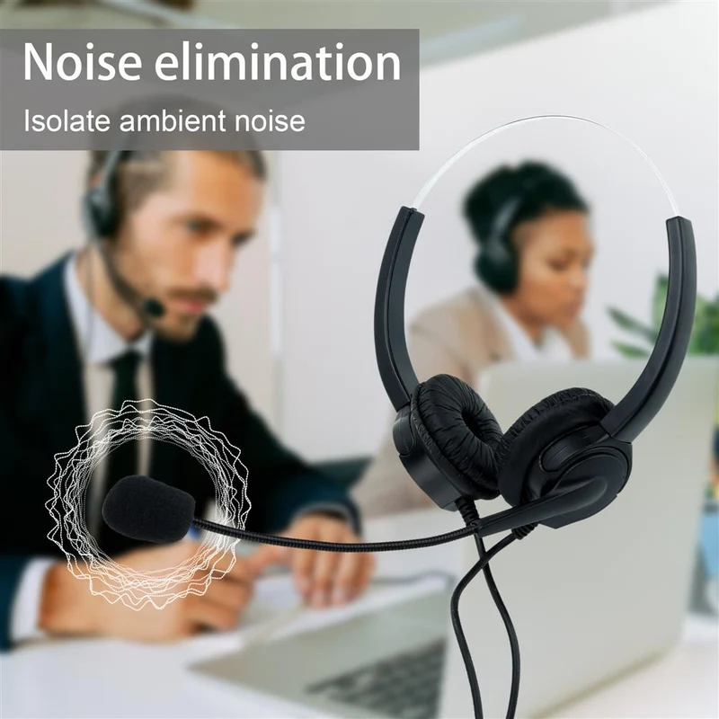 Cadorabo USB Headset Kopfhörer für Laptop Computer PC mit Noise-Cancelling Mikrofon für Homeoffice, Videoanrufe, Gaming, Musik, uvm.