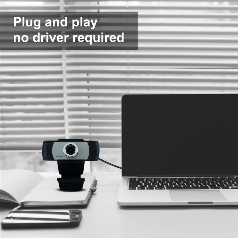 Cadorabo Webcam 1080P Mit Mikrofon USB 2.0 Webkamera mit drehbarem Clip für Videoanrufe, Online Konferenzen, Live Stream, Gaming - Laptop Desktop PC