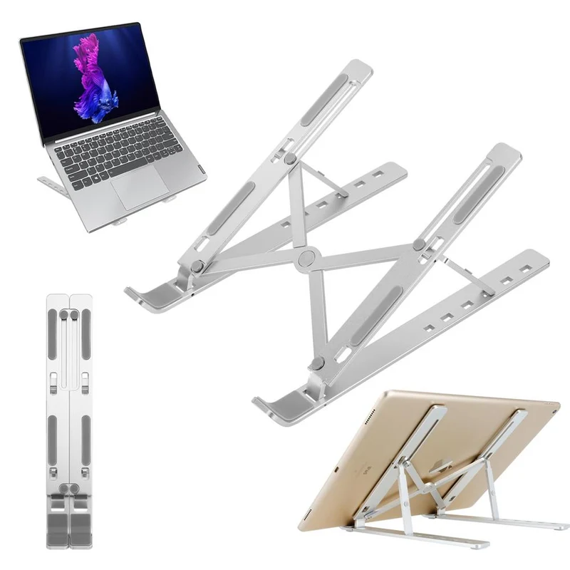 Cadorabo Tablet Halterung Tragbarer und Ergonomischer Tabletständer auch für Laptop und Notebook Computer - 6-fach höhenverstellbar