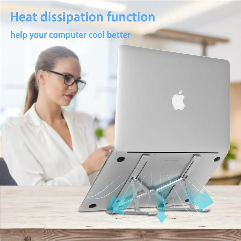 Cadorabo Tablet Halterung Tragbarer und Ergonomischer Tabletständer auch für Laptop und Notebook Computer - 6-fach höhenverstellbar