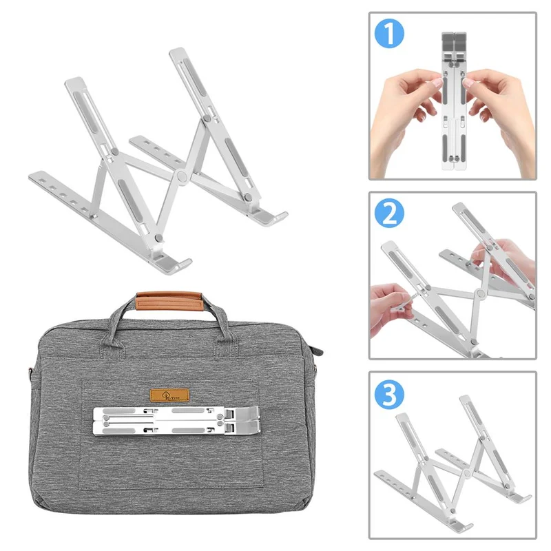 Cadorabo Tablet Halterung Tragbarer und Ergonomischer Tabletständer auch für Laptop und Notebook Computer - 6-fach höhenverstellbar