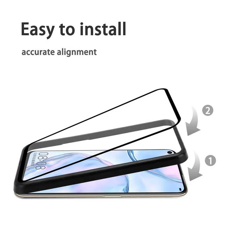 Cadorabo 3x Vollbild Panzerglasfolie kompatibel mit Huawei NOVA 6 SE / P40 LITE / NOVA 7i - Schutzfolie 3er Pack Gehärtetes (Tempered) Display-Schutzglas mit Installationshilfe