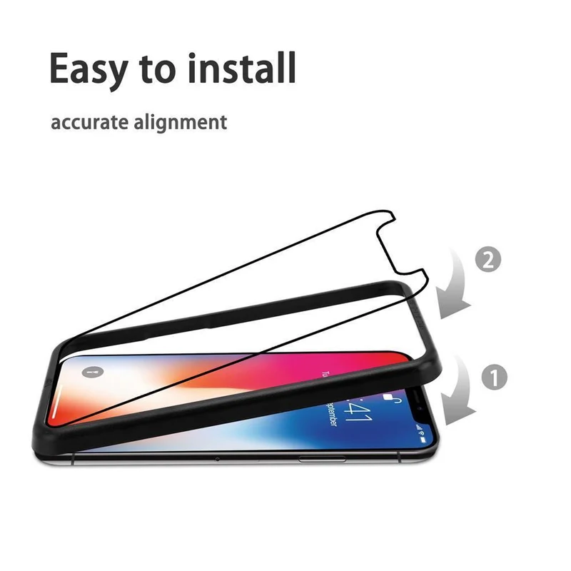 Cadorabo 3x Vollbild Panzerglasfolie kompatibel mit Apple iPhone X / XS - Schutzfolie 3er Pack Gehärtetes (Tempered) Display-Schutzglas mit Installationshilfe