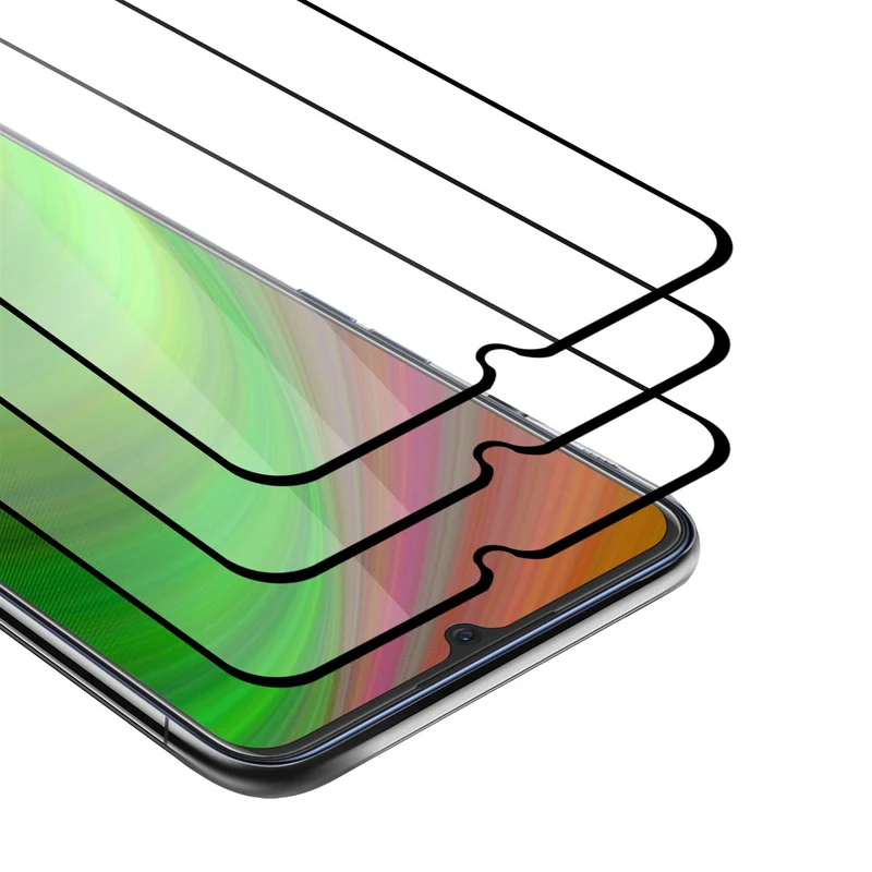 Cadorabo 3x Vollbild Panzer Folie kompatibel mit Oppo A91 - Schutzfolie 3er Pack Gehärtetes (Tempered) Display-Schutzglas in 9H Härte mit 3D Touch