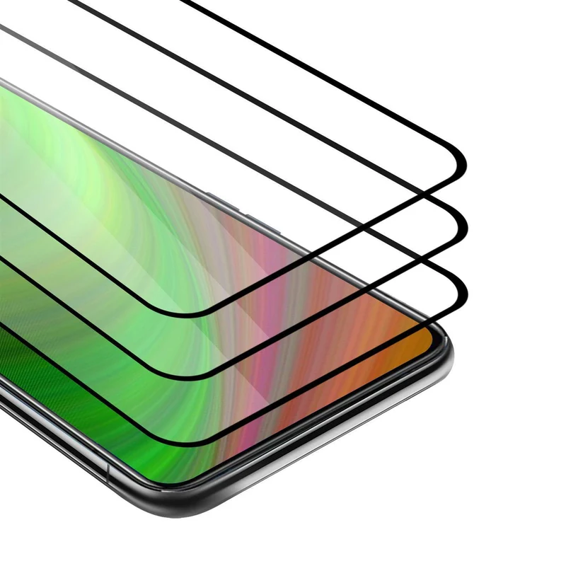 Cadorabo 3x Vollbild Panzer Folie kompatibel mit Vivo V17 PRO - Schutzfolie 3er Pack Gehärtetes (Tempered) Display-Schutzglas in 9H Härte mit 3D Touch