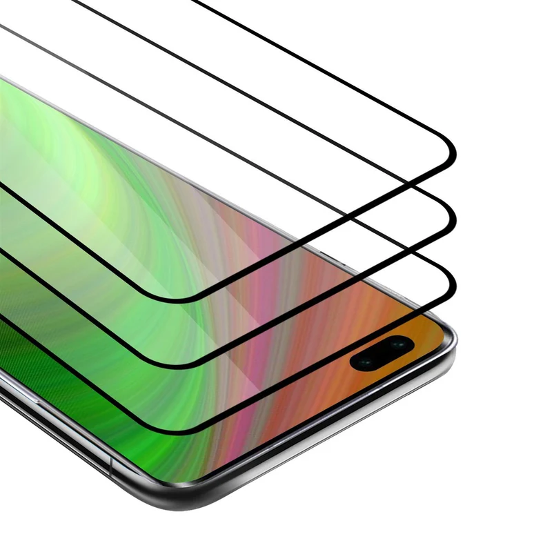 Cadorabo 3x Vollbild Panzer Folie kompatibel mit Xiaomi RedMi K30 / K30i 5G - Schutzfolie 3er Pack Gehärtetes (Tempered) Display-Schutzglas in 9H Härte mit 3D Touch
