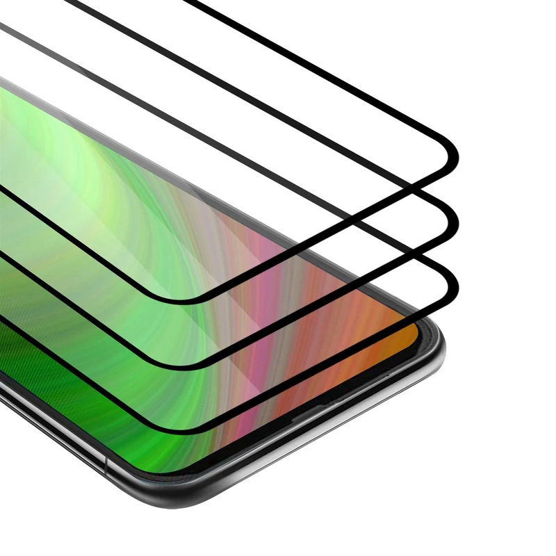 Cadorabo 3x Vollbild Panzer Folie kompatibel mit Motorola ONE FUSION+ - Schutzfolie 3er Pack Gehärtetes (Tempered) Display-Schutzglas in 9H Härte mit 3D Touch