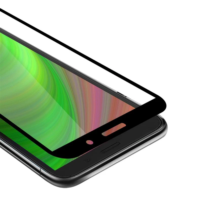 Cadorabo Vollbild Panzer Folie kompatibel mit Motorola MOTO E6 PLAY - Schutzfolie Gehärtetes (Tempered) Display-Schutzglas in 9H Härte mit 3D Touch