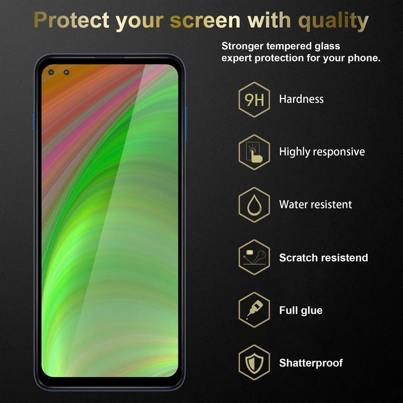 Cadorabo 3x Vollbild Panzer Folie kompatibel mit Motorola MOTO G 5G PLUS - Schutzfolie 3er Pack Gehärtetes (Tempered) Display-Schutzglas in 9H Härte mit 3D Touch