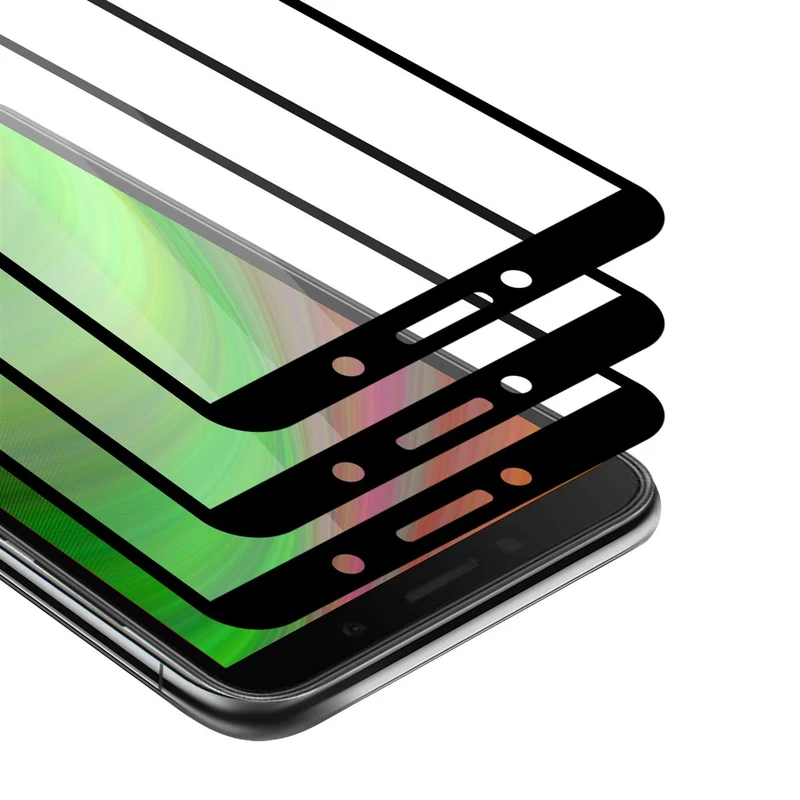 Cadorabo 3x Vollbild Panzer Folie kompatibel mit Honor 9S / Huawei Y5P - Schutzfolie 3er Pack Gehärtetes (Tempered) Display-Schutzglas in 9H Härte mit 3D Touch