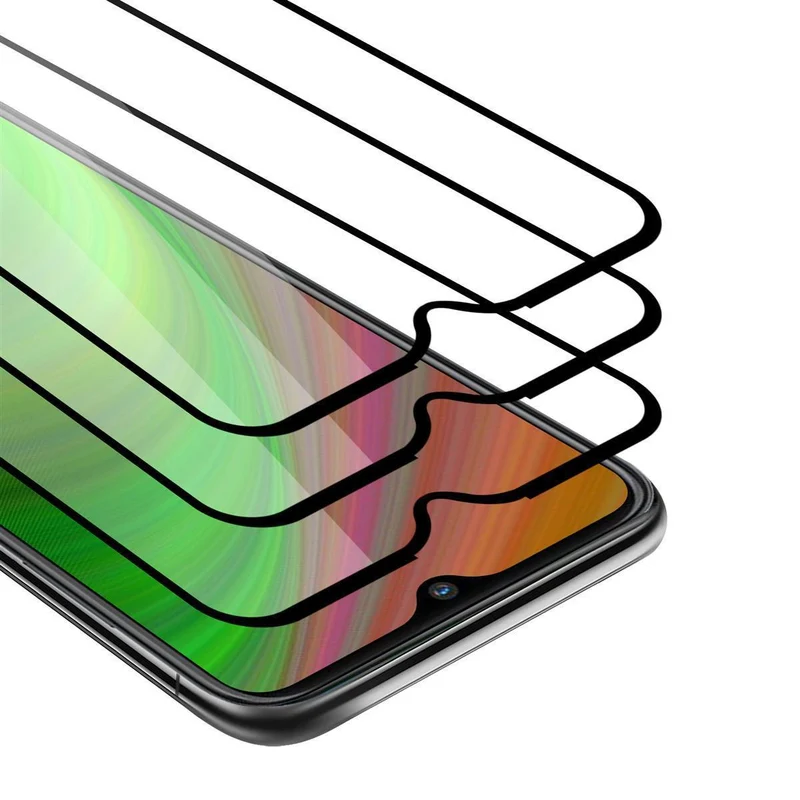 Cadorabo 3x Vollbild Panzer Folie kompatibel mit WIKO VIEW 4 - Schutzfolie 3er Pack Gehärtetes (Tempered) Display-Schutzglas in 9H Härte mit 3D Touch