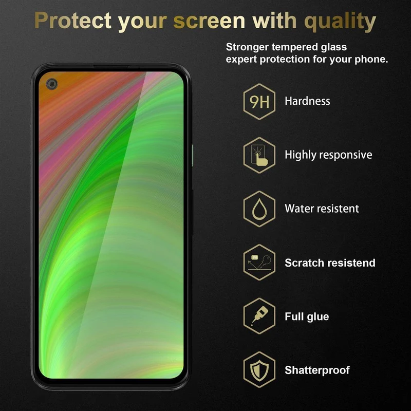 Cadorabo 3x Vollbild Panzer Folie kompatibel mit Vivo Y70 - Schutzfolie 3er Pack Gehärtetes (Tempered) Display-Schutzglas in 9H Härte mit 3D Touch