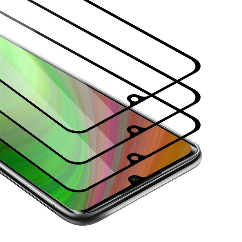 Cadorabo 3x Vollbild Panzer Folie kompatibel mit Xiaomi Mi NOTE 10 - Schutzfolie 3er Pack Gehärtetes (Tempered) Display-Schutzglas in 9H Härte mit 3D Touch