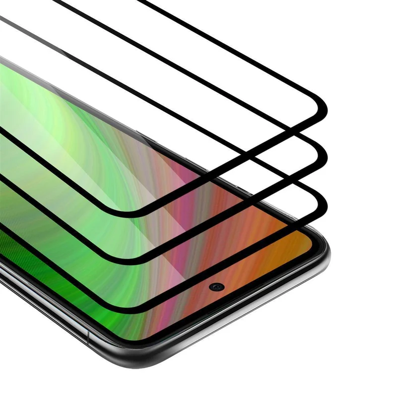 Cadorabo 3x Vollbild Panzer Folie kompatibel mit LG K52 / K62 / Q52 - Schutzfolie 3er Pack Gehärtetes (Tempered) Display-Schutzglas in 9H Härte mit 3D Touch