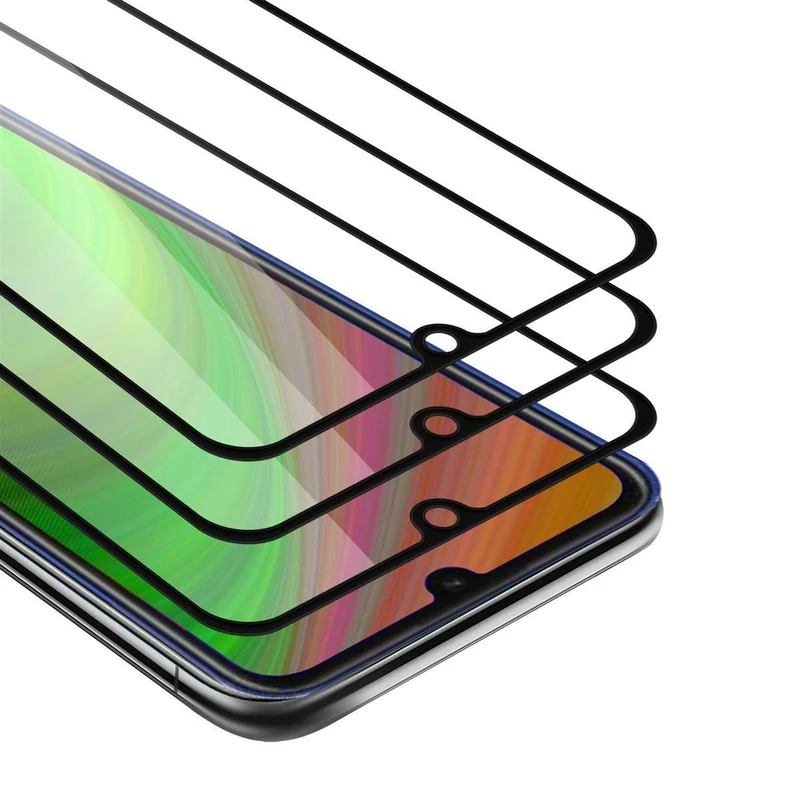 Cadorabo 3x Vollbild Panzer Folie kompatibel mit Honor 8A 2020 - Schutzfolie 3er Pack Gehärtetes (Tempered) Display-Schutzglas in 9H Härte mit 3D Touch