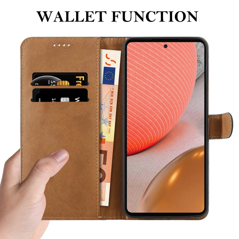 Cadorabo Hülle kompatibel mit Samsung Galaxy A72 4G / 5G Schutzhülle mit Magnetverschluss, Standfunktion und Kartenfächern aus Kunstleder